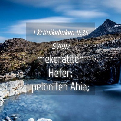 Picture 04 - 1 Krönikeboken 11:36 SV1917 - mekeratiten Hefer; peloniten - Bible Verse Picture