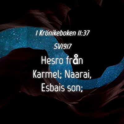 Picture 04 - 1 Krönikeboken 11:37 SV1917 - Hesro från Karmel; Naarai, Esbais - Bible Verse Picture