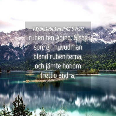 Picture 04 - 1 Krönikeboken 11:42 SV1917 - rubeniten Adina, Sisas son, en huvudman bland - Bible Verse Picture