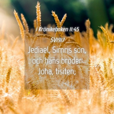 Picture 04 - 1 Krönikeboken 11:45 SV1917 - Jediael, Simris son, och hans broder Joha, - Bible Verse Picture