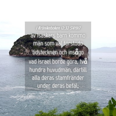 Picture 04 - 1 Krönikeboken 12:32 SV1917 - av Isaskars barn kommo män som väl förstodo - Bible Verse Picture