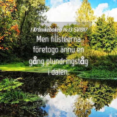 Picture 04 - 1 Krönikeboken 14:13 SV1917 - Men filistéerna företogo ännu en gång - Bible Verse Picture