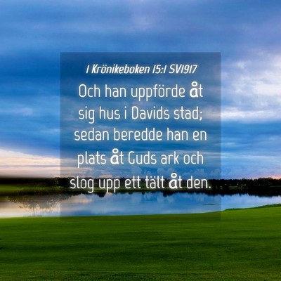 Picture 04 - 1 Krönikeboken 15:1 SV1917 - Och han uppförde åt sig hus i Davids stad; - Bible Verse Picture