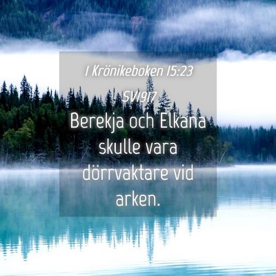 Picture 04 - 1 Krönikeboken 15:23 SV1917 - Berekja och Elkana skulle vara dörrvaktare vid - Bible Verse Picture