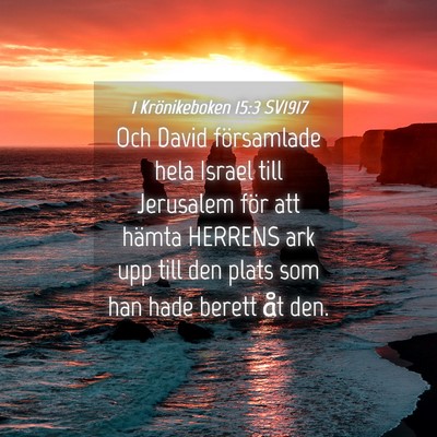 Picture 04 - 1 Krönikeboken 15:3 SV1917 - Och David församlade hela Israel till Jerusalem - Bible Verse Picture