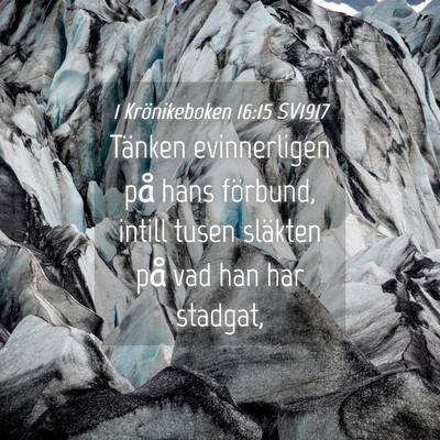 Picture 04 - 1 Krönikeboken 16:15 SV1917 - Tänken evinnerligen på hans förbund, intill - Bible Verse Picture