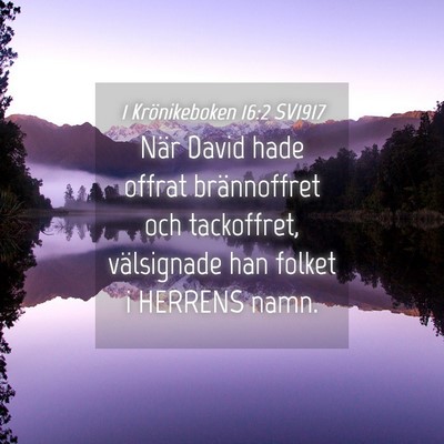 Picture 04 - 1 Krönikeboken 16:2 SV1917 - När David hade offrat brännoffret och - Bible Verse Picture