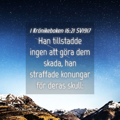 Picture 04 - 1 Krönikeboken 16:21 SV1917 - Han tillstadde ingen att göra dem skada, han - Bible Verse Picture