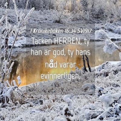 Picture 04 - 1 Krönikeboken 16:34 SV1917 - Tacken HERREN, ty han är god, ty hans nåd varar - Bible Verse Picture