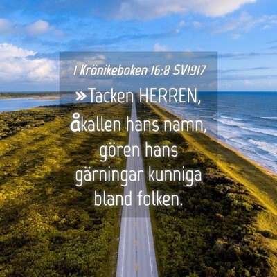 Picture 04 - 1 Krönikeboken 16:8 SV1917 - »Tacken HERREN, åkallen hans namn, gören hans - Bible Verse Picture