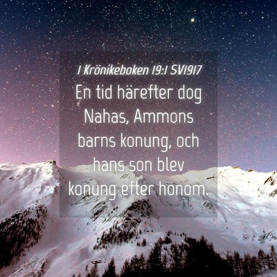 Picture 04 - 1 Krönikeboken 19:1 SV1917 - En tid härefter dog Nahas, Ammons barns konung, - Bible Verse Picture