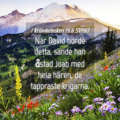 Picture 04 - 1 Krönikeboken 19:8 SV1917 - När David hörde detta, sände han åstad Joab - Bible Verse Picture