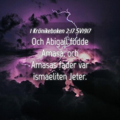 Picture 04 - 1 Krönikeboken 2:17 SV1917 - Och Abigail födde Amasa, och Amasas fader var - Bible Verse Picture