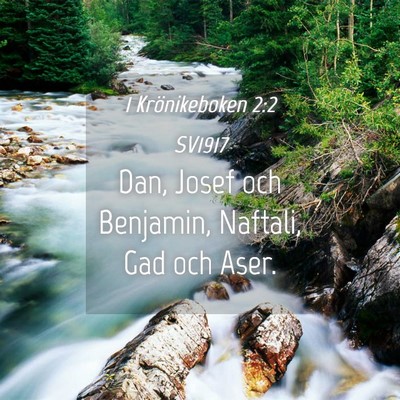 Picture 04 - 1 Krönikeboken 2:2 SV1917 - Dan, Josef och Benjamin, Naftali, Gad och - Bible Verse Picture