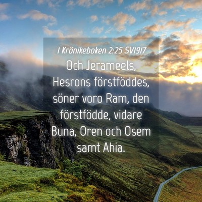 Picture 04 - 1 Krönikeboken 2:25 SV1917 - Och Jerameels, Hesrons förstföddes, söner voro - Bible Verse Picture