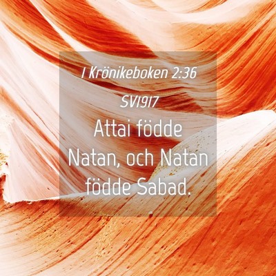 Picture 04 - 1 Krönikeboken 2:36 SV1917 - Attai födde Natan, och Natan födde - Bible Verse Picture