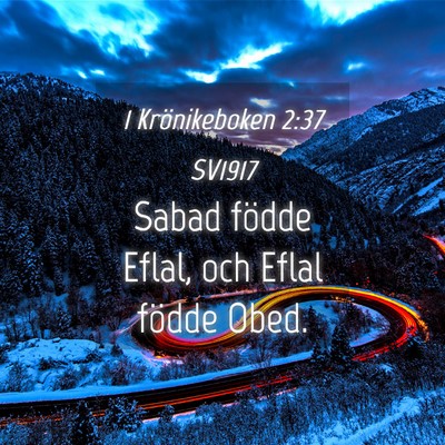 Picture 04 - 1 Krönikeboken 2:37 SV1917 - Sabad födde Eflal, och Eflal födde - Bible Verse Picture