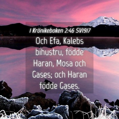 Picture 04 - 1 Krönikeboken 2:46 SV1917 - Och Efa, Kalebs bihustru, födde Haran, Mosa och - Bible Verse Picture