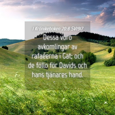 Picture 04 - 1 Krönikeboken 20:8 SV1917 - Dessa voro avkomlingar av rafaéerna i Gat; och - Bible Verse Picture
