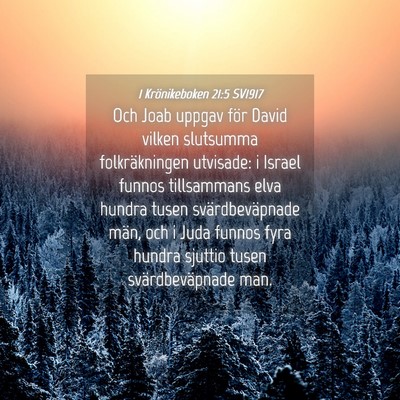 Picture 04 - 1 Krönikeboken 21:5 SV1917 - Och Joab uppgav för David vilken slutsumma - Bible Verse Picture