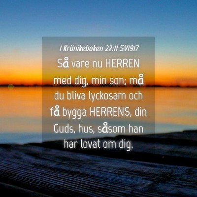 Picture 04 - 1 Krönikeboken 22:11 SV1917 - Så vare nu HERREN med dig, min son; må du bliva - Bible Verse Picture