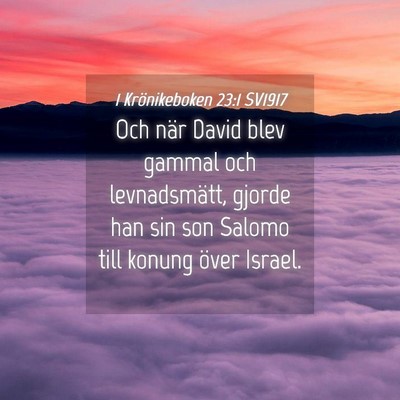 Picture 04 - 1 Krönikeboken 23:1 SV1917 - Och när David blev gammal och levnadsmätt, - Bible Verse Picture