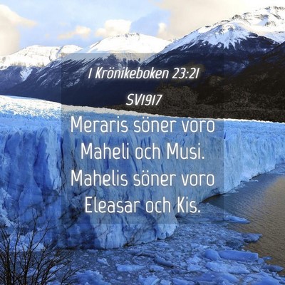 Picture 04 - 1 Krönikeboken 23:21 SV1917 - Meraris söner voro Maheli och Musi. Mahelis - Bible Verse Picture