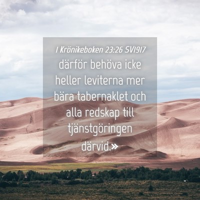 Picture 04 - 1 Krönikeboken 23:26 SV1917 - därför behöva icke heller leviterna mer bära - Bible Verse Picture