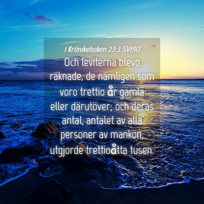 Picture 04 - 1 Krönikeboken 23:3 SV1917 - Och leviterna blevo räknade, de nämligen som - Bible Verse Picture