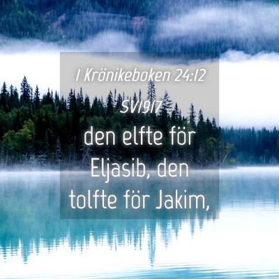 Picture 04 - 1 Krönikeboken 24:12 SV1917 - den elfte för Eljasib, den tolfte för - Bible Verse Picture