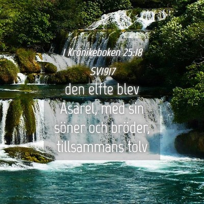 Picture 04 - 1 Krönikeboken 25:18 SV1917 - den elfte blev Asarel, med sin söner och - Bible Verse Picture
