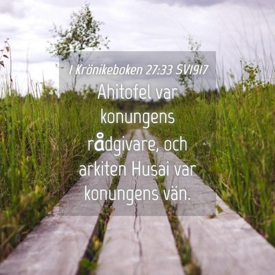 Picture 04 - 1 Krönikeboken 27:33 SV1917 - Ahitofel var konungens rådgivare, och arkiten - Bible Verse Picture