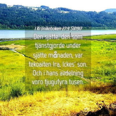 Picture 04 - 1 Krönikeboken 27:9 SV1917 - Den sjätte, den som tjänstgjorde under sjätte - Bible Verse Picture