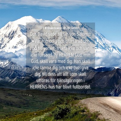Picture 04 - 1 Krönikeboken 28:20 SV1917 - Och David sade till sin son Salomo: »Var - Bible Verse Picture