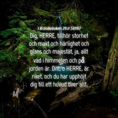 Picture 04 - 1 Krönikeboken 29:11 SV1917 - Dig, HERRE, tillhör storhet och makt och - Bible Verse Picture