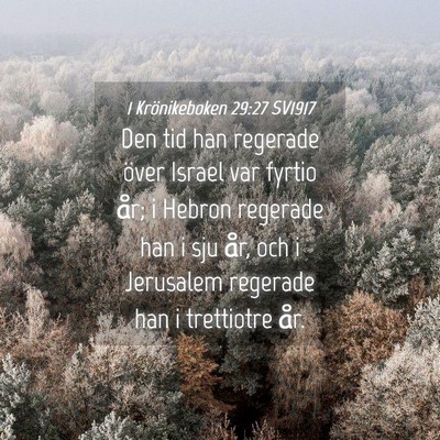 Picture 04 - 1 Krönikeboken 29:27 SV1917 - Den tid han regerade över Israel var fyrtio år; - Bible Verse Picture