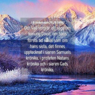 Picture 04 - 1 Krönikeboken 29:29 SV1917 - Och vad som är att säga om konung David, om - Bible Verse Picture