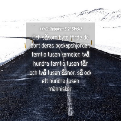 Picture 04 - 1 Krönikeboken 5:21 SV1917 - Och såsom byte förde de bort deras - Bible Verse Picture