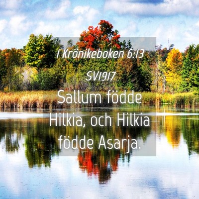 Picture 04 - 1 Krönikeboken 6:13 SV1917 - Sallum födde Hilkia, och Hilkia födde - Bible Verse Picture