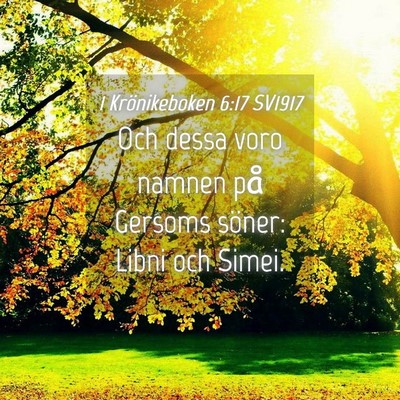 Picture 04 - 1 Krönikeboken 6:17 SV1917 - Och dessa voro namnen på Gersoms söner: Libni - Bible Verse Picture