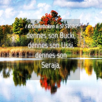 Picture 04 - 1 Krönikeboken 6:51 SV1917 - dennes son Bucki, dennes son Ussi, dennes son - Bible Verse Picture
