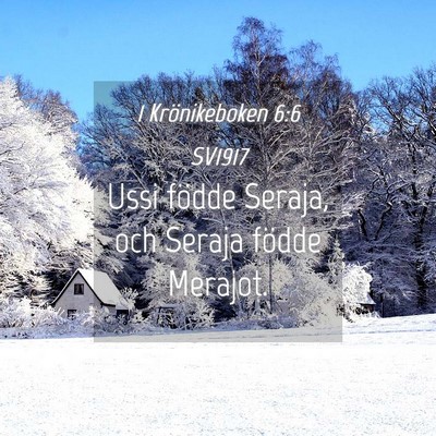 Picture 04 - 1 Krönikeboken 6:6 SV1917 - Ussi födde Seraja, och Seraja födde - Bible Verse Picture