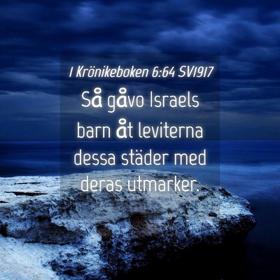 Picture 04 - 1 Krönikeboken 6:64 SV1917 - Så gåvo Israels barn åt leviterna dessa - Bible Verse Picture
