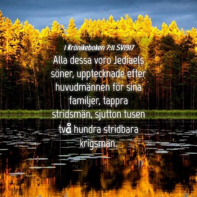 Picture 04 - 1 Krönikeboken 7:11 SV1917 - Alla dessa voro Jediaels söner, upptecknade - Bible Verse Picture
