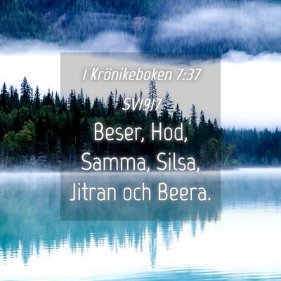 Picture 04 - 1 Krönikeboken 7:37 SV1917 - Beser, Hod, Samma, Silsa, Jitran och - Bible Verse Picture