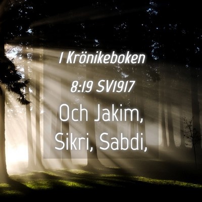 Picture 04 - 1 Krönikeboken 8:19 SV1917 - Och Jakim, Sikri, - Bible Verse Picture