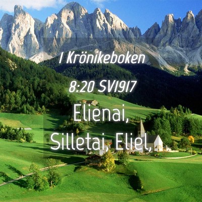Picture 04 - 1 Krönikeboken 8:20 SV1917 - Elienai, Silletai, - Bible Verse Picture