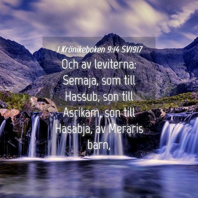 Picture 04 - 1 Krönikeboken 9:14 SV1917 - Och av leviterna: Semaja, som till Hassub, son - Bible Verse Picture
