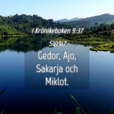 Picture 04 - 1 Krönikeboken 9:37 SV1917 - Gedor, Ajo, Sakarja och - Bible Verse Picture