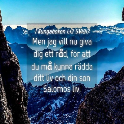 Picture 04 - 1 Kungaboken 1:12 SV1917 - Men jag vill nu giva dig ett råd, för att du - Bible Verse Picture
